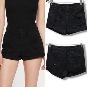 340 KanCan Los Angeles | EUC Distressed High Rise Black Denim Shorts (Size 7/27)